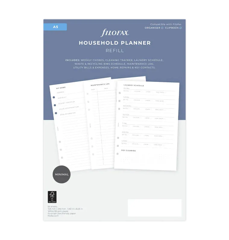 Filofax Refill - A5 Household Planner