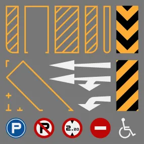 Flat Vector Parking Lot Signs