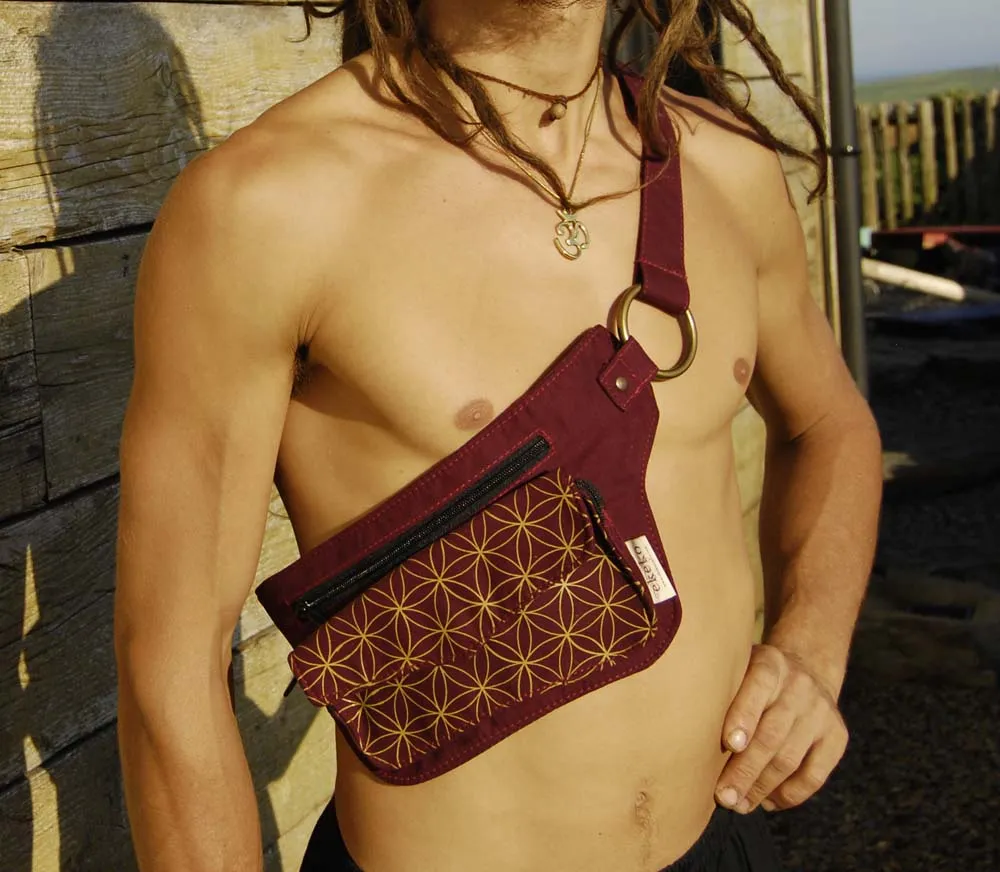 Flower of Life Single Pocket Hip Bag