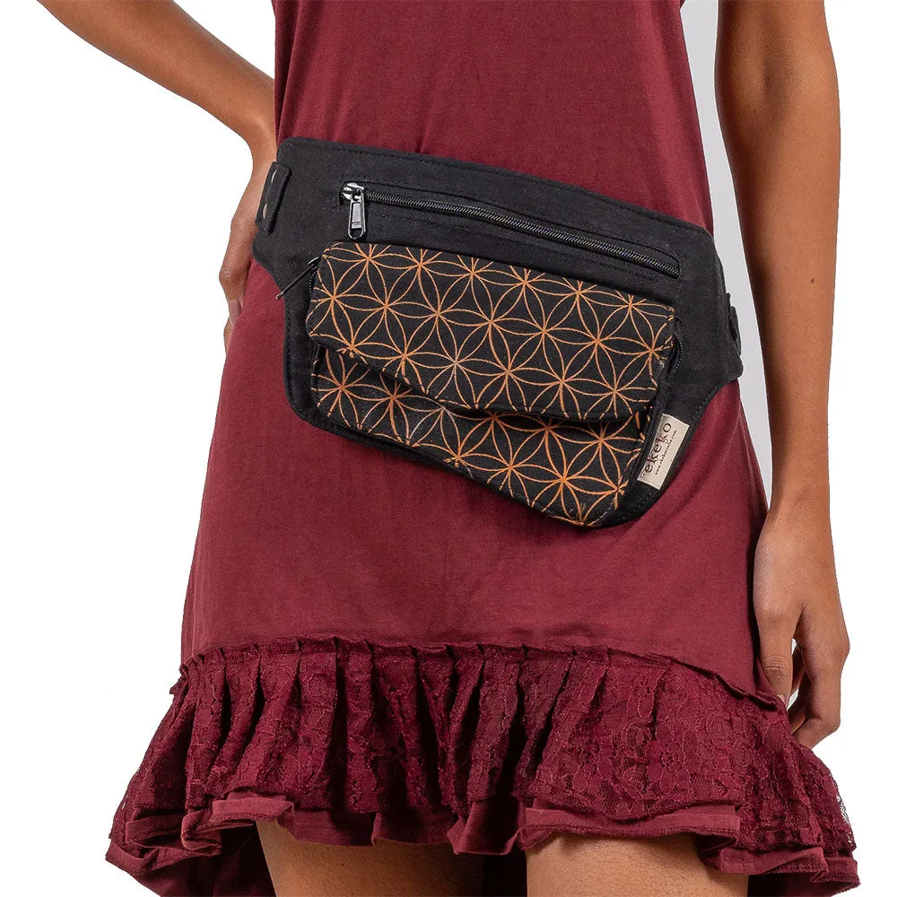 Flower of Life Single Pocket Hip Bag