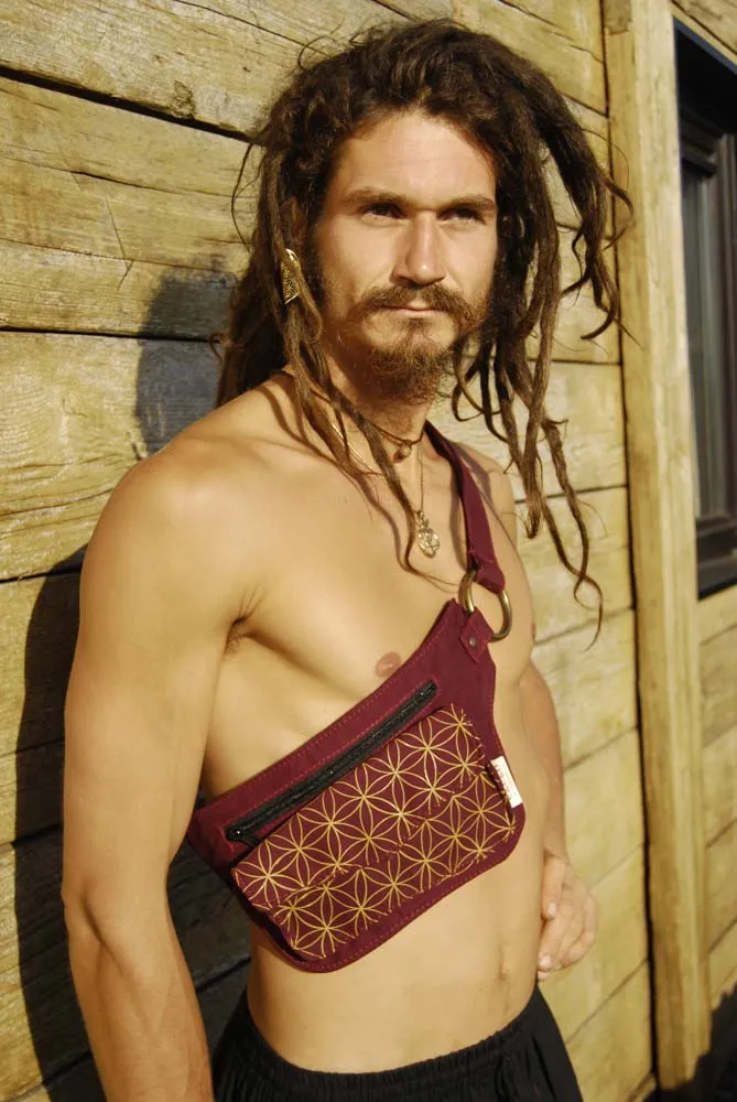 Flower of Life Single Pocket Hip Bag