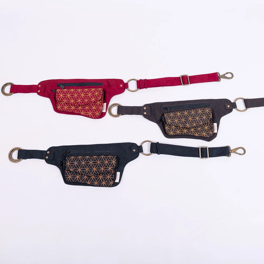 Flower of Life Single Pocket Hip Bag