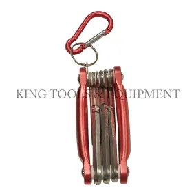 Folding Pocket Ball-End HEX KEY WRENCH SET (5/64" - 1/4") SAE w/ Key Chain - 4502-0