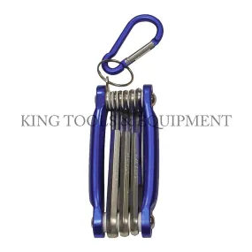 Folding Pocket HEX KEY WRENCH SET (5/64" - 1/4") SAE w/ Key Chain - 4503-0