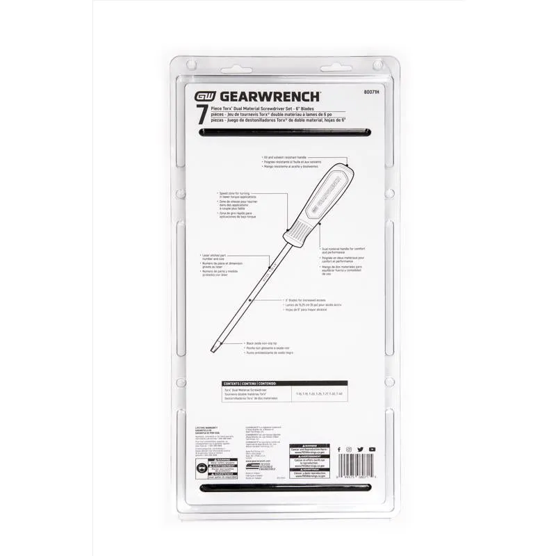 Gearwrench Torx Screwdriver Set 7 pk