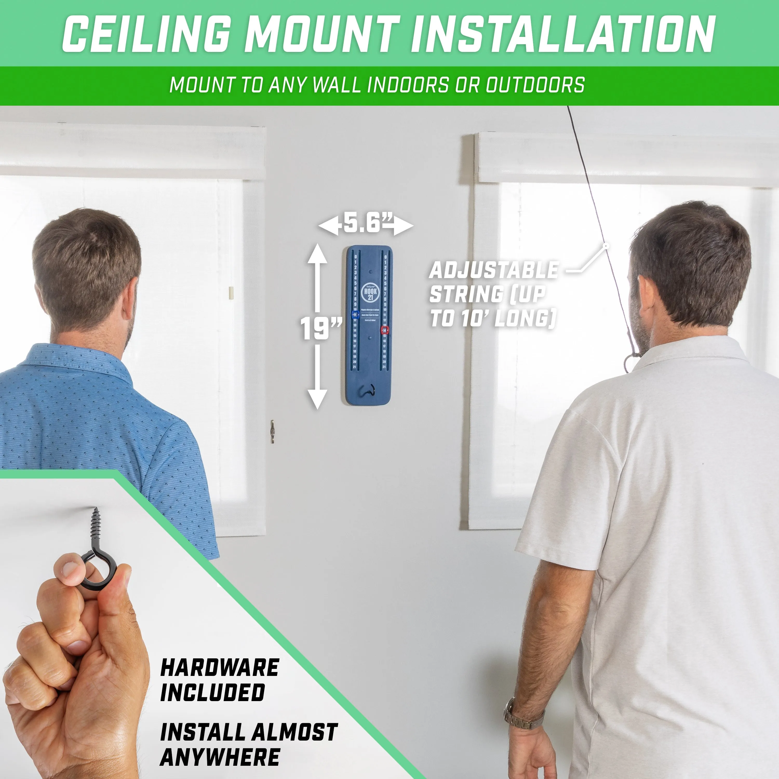 GoSports Hook 21 Ceiling Mount Ring Swing Game - Blue