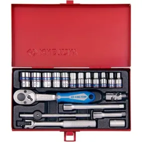 GT-2021MR - King Tony 1/4" 19Pc Socket Set 4-13mm 12P