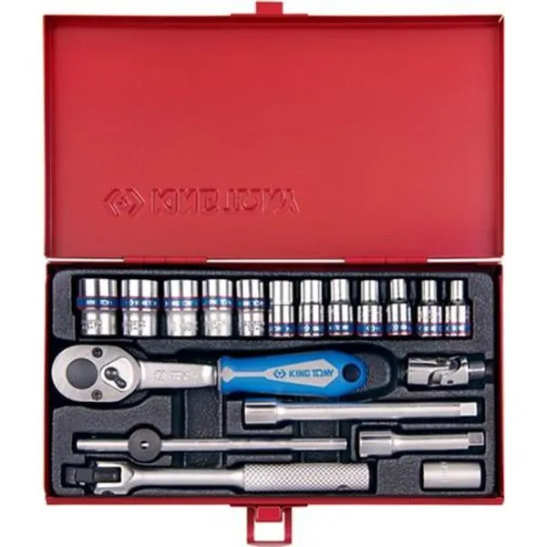 GT-2021MR - King Tony 1/4" 19Pc Socket Set 4-13mm 12P
