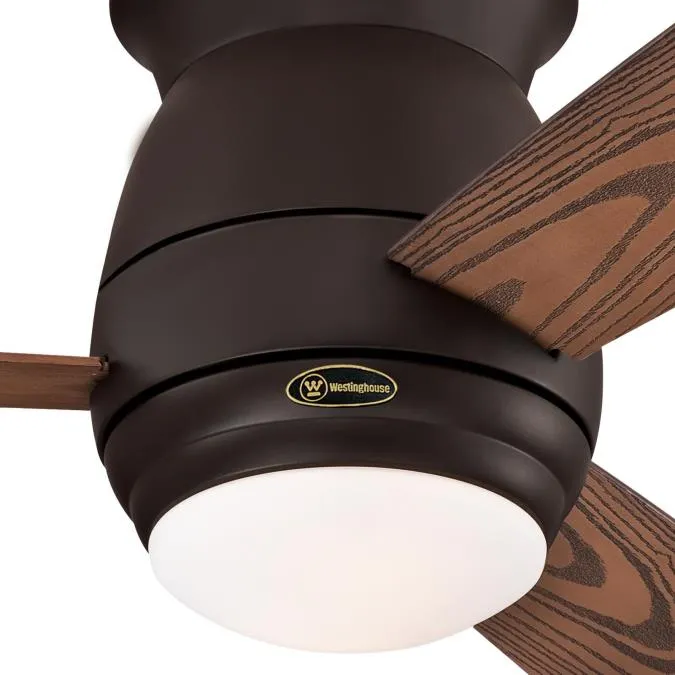 Halley 44-Inch Three-Blade Indoor/Outdoor Ceiling Fan, Oil Rubbed Bronze Finish with Dimmable LED Light Kit, Remote Control Included