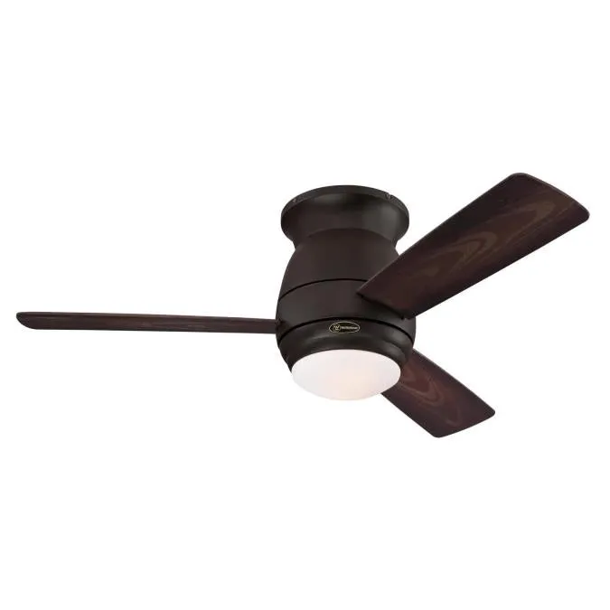 Halley 44-Inch Three-Blade Indoor/Outdoor Ceiling Fan, Oil Rubbed Bronze Finish with Dimmable LED Light Kit, Remote Control Included