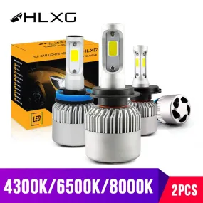 hlxg 2X 3000K H4 LED H7 H11 H8 HB4 H1 H3 HB3 Auto S2 Car Headlight Bulbs 72W 8000LM Car Styling 6500K 4300K 8000K led automotivo