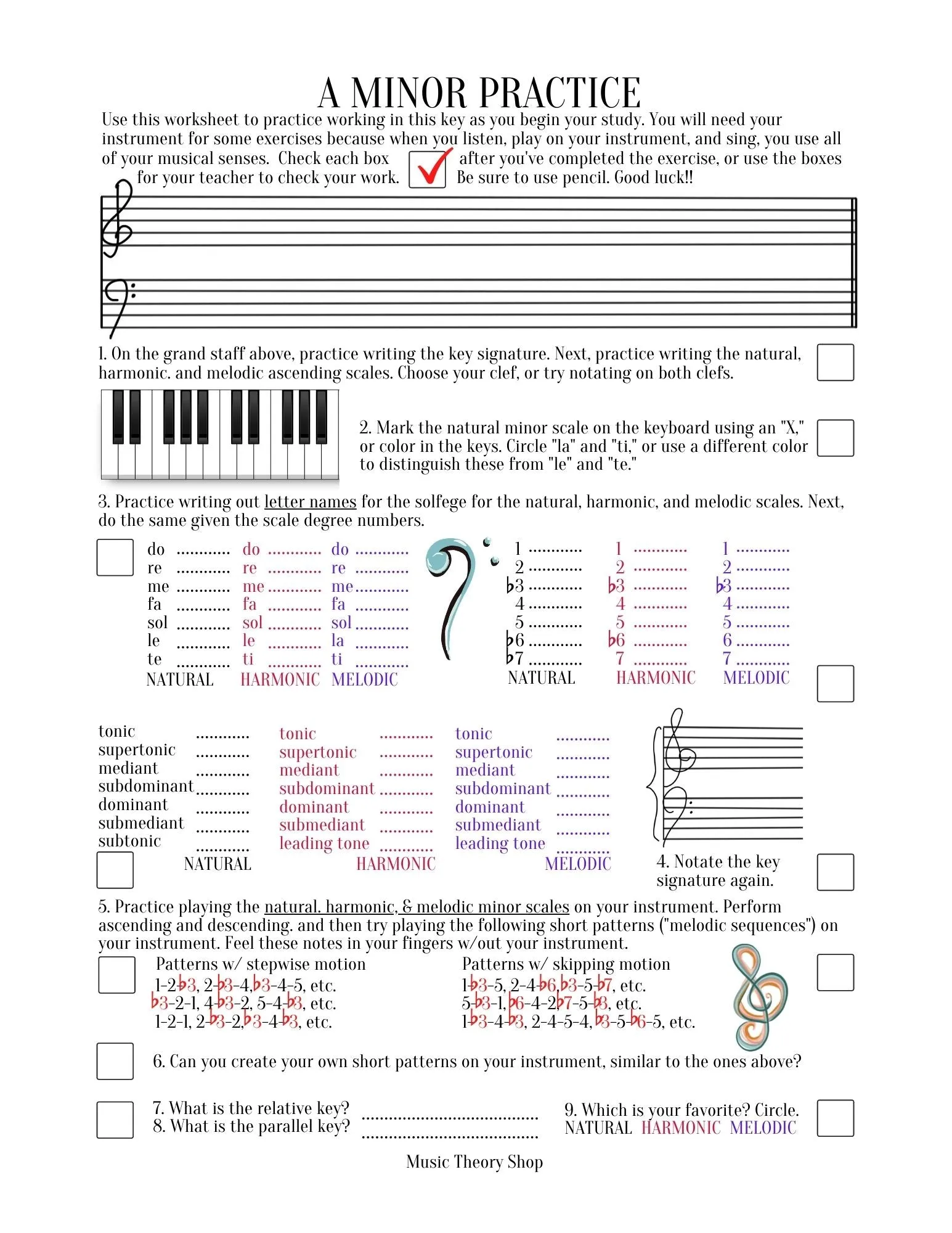 Home Sweet Tonic Study Sheets