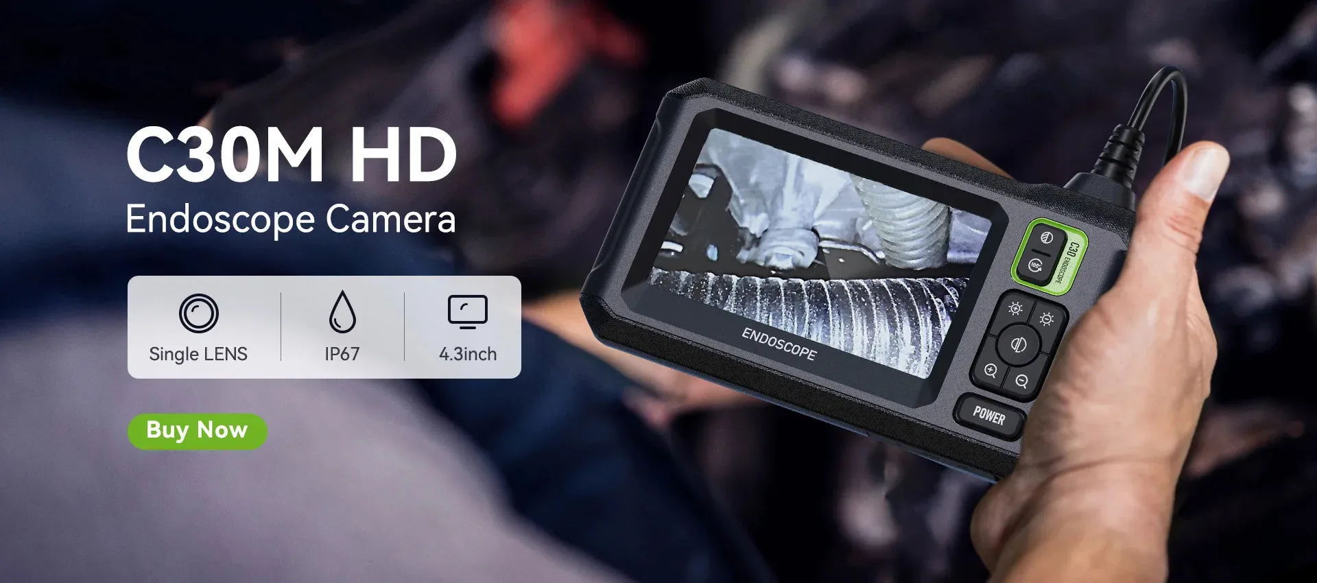 Industrial HD 1080P Waterproof 8 LEDS Endoscope Camera with 4.3inch IPS Screen