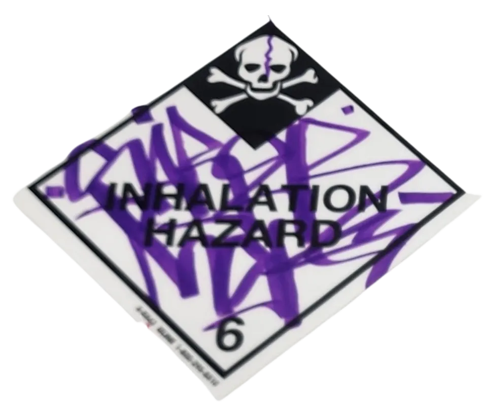 Inhalation Hazard Skull Slap-Up Label Sticker Original Tag Art by Saber