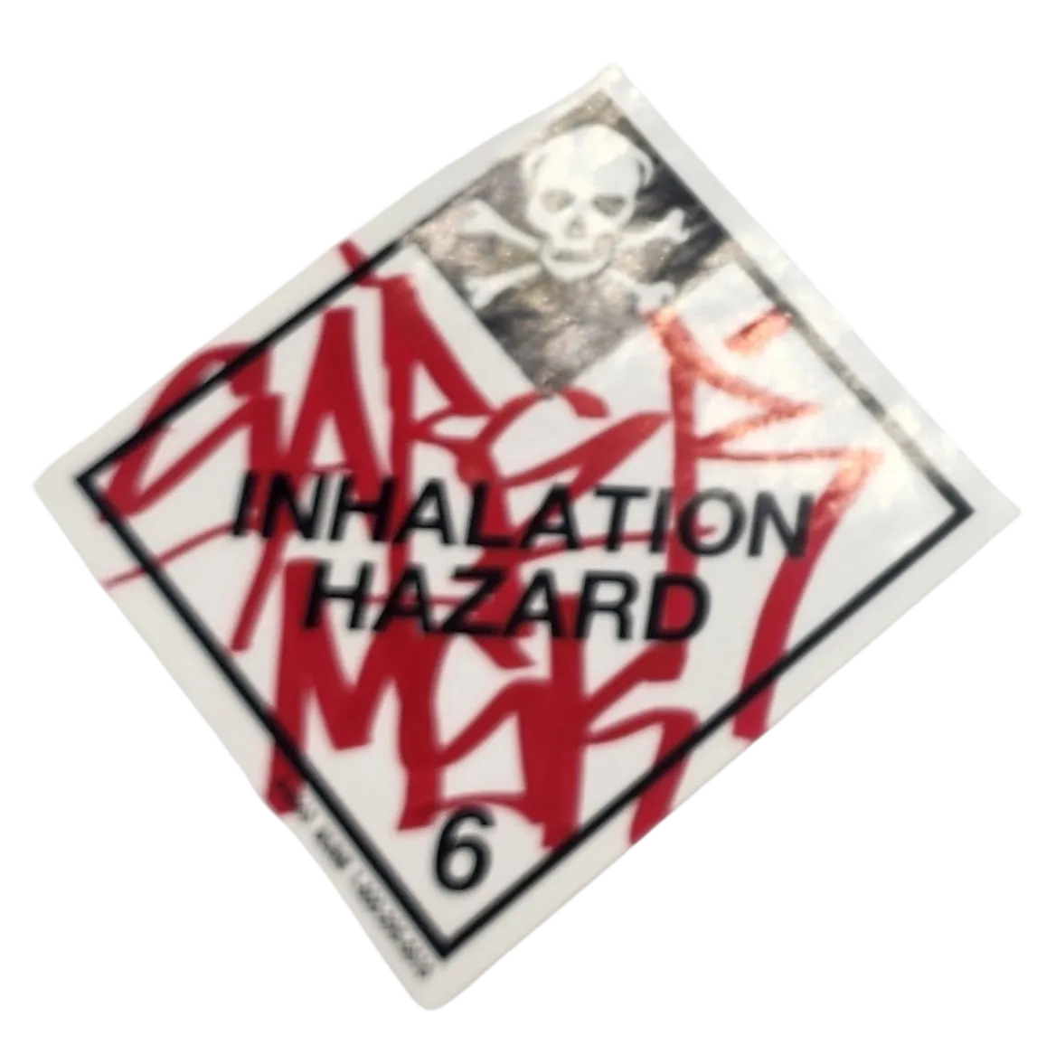 Inhalation Hazard Skull Slap-Up Label Sticker Original Tag Art by Saber