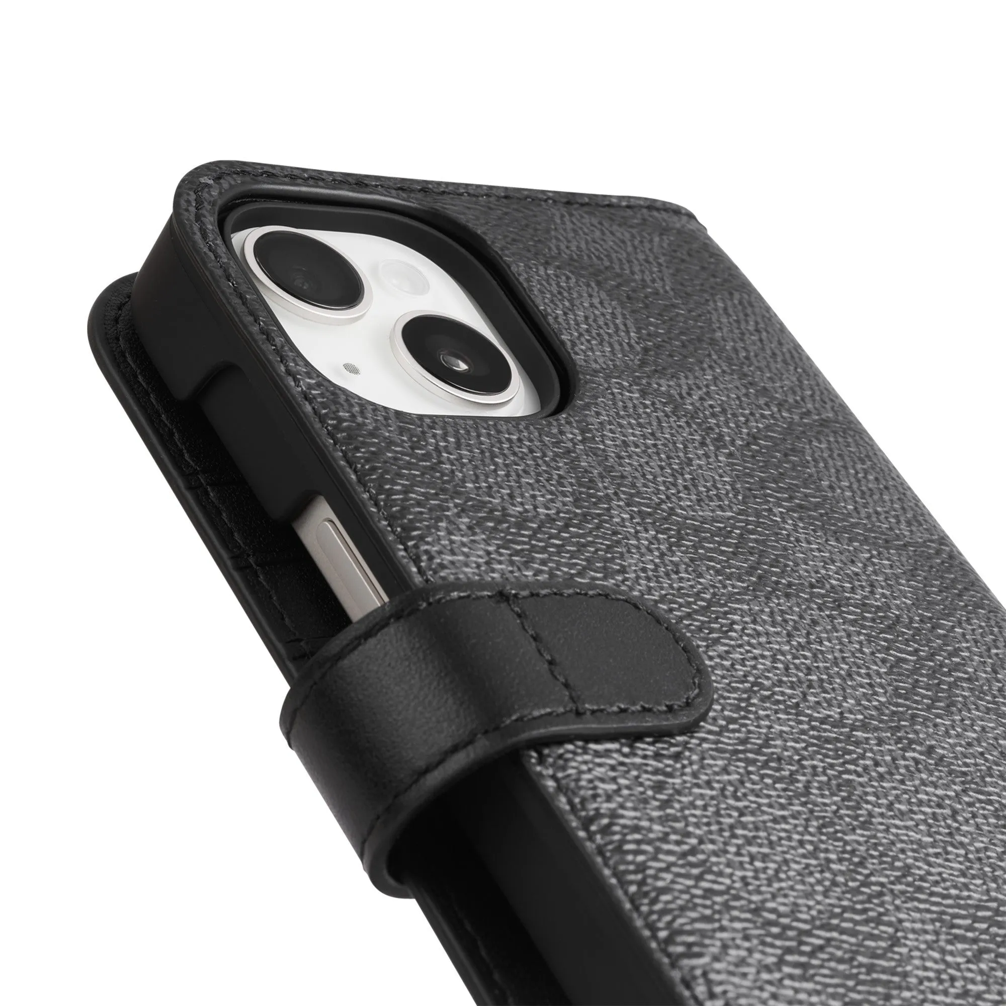 iPhone 15 Plus Coach Folio Signature C Case - Charcoal - 15-12455