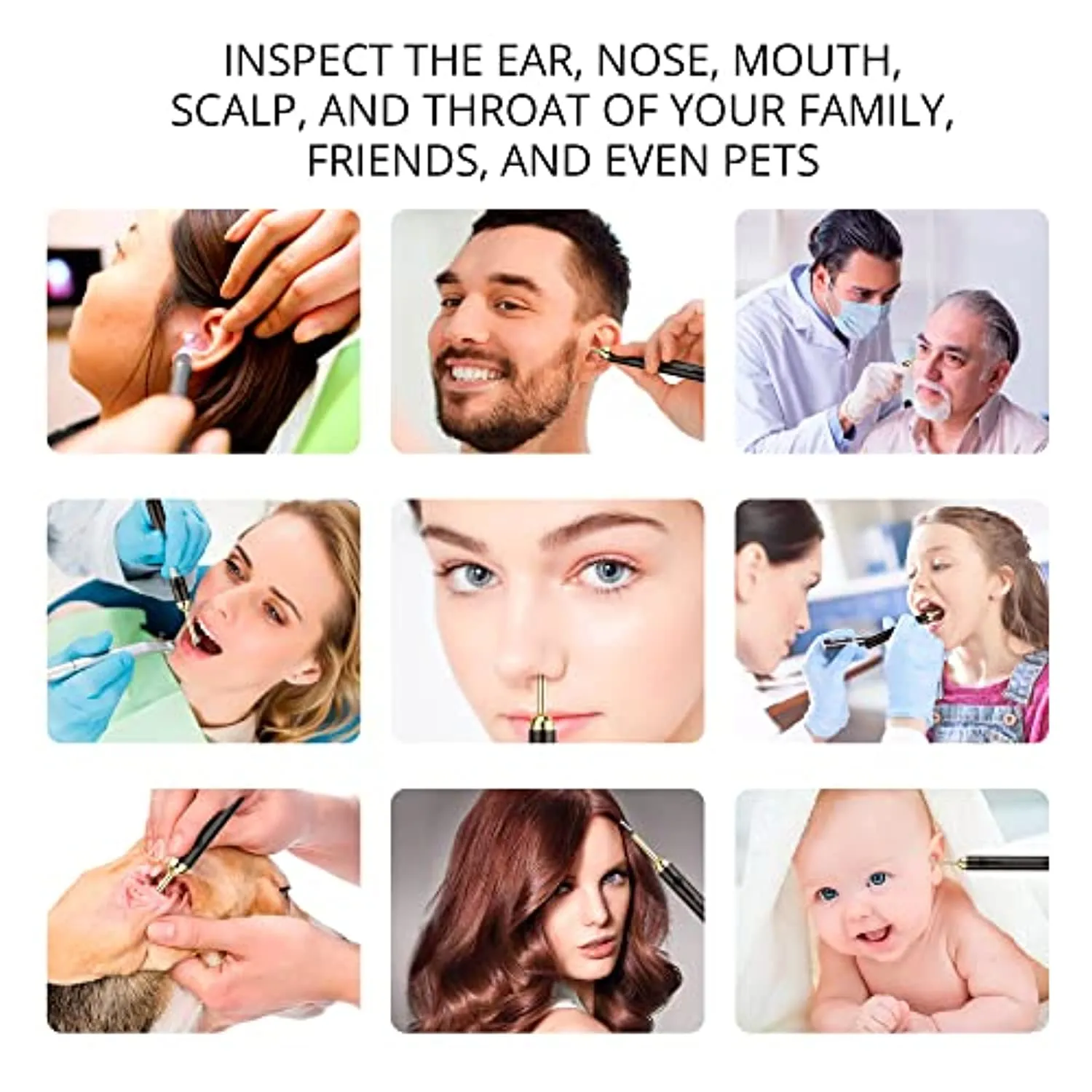 JOYSMAZY Ear Wax Removal - Ear Cleaner with Camera, Earwax Removal Kit with 8 Pcs Ear Wax Remover Tool for Adults, Kids, Pets