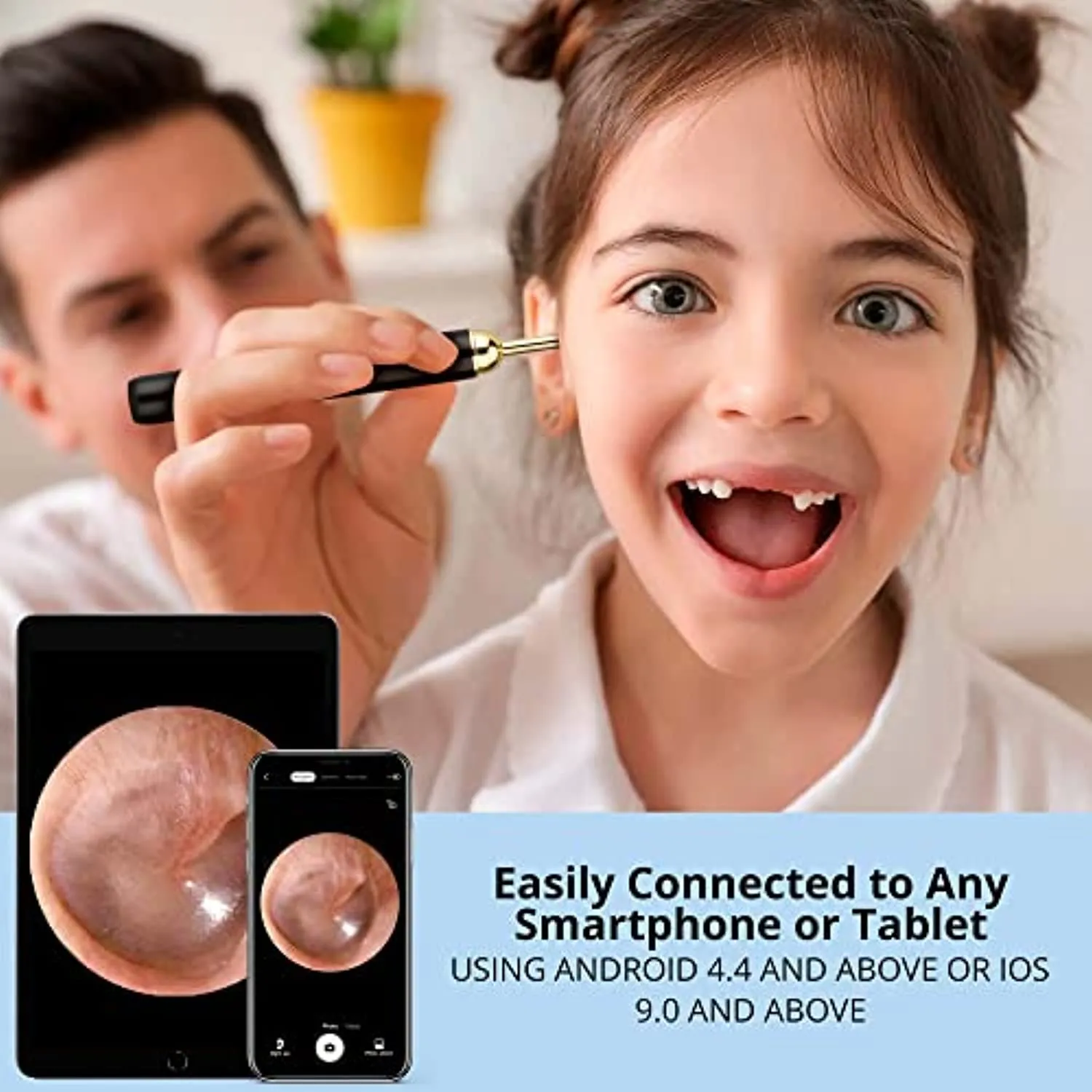 JOYSMAZY Ear Wax Removal - Ear Cleaner with Camera, Earwax Removal Kit with 8 Pcs Ear Wax Remover Tool for Adults, Kids, Pets