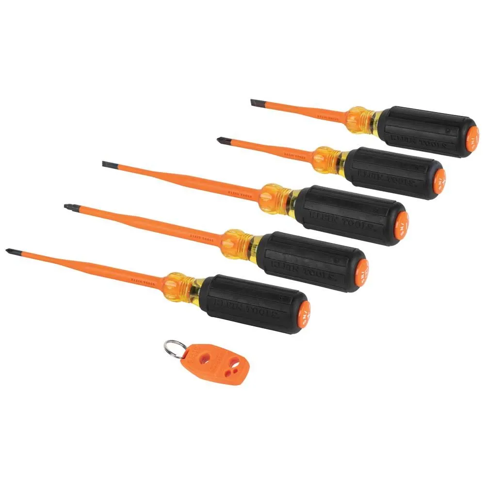 Klein 33736INS Screwdriver Set, 1000V Slim-Tip Insulated and Magnetizer, 6-Piece