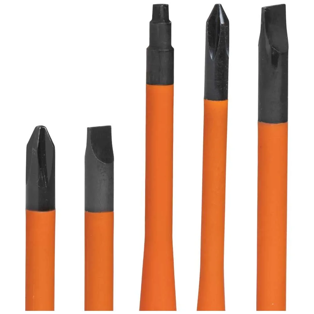 Klein 33736INS Screwdriver Set, 1000V Slim-Tip Insulated and Magnetizer, 6-Piece