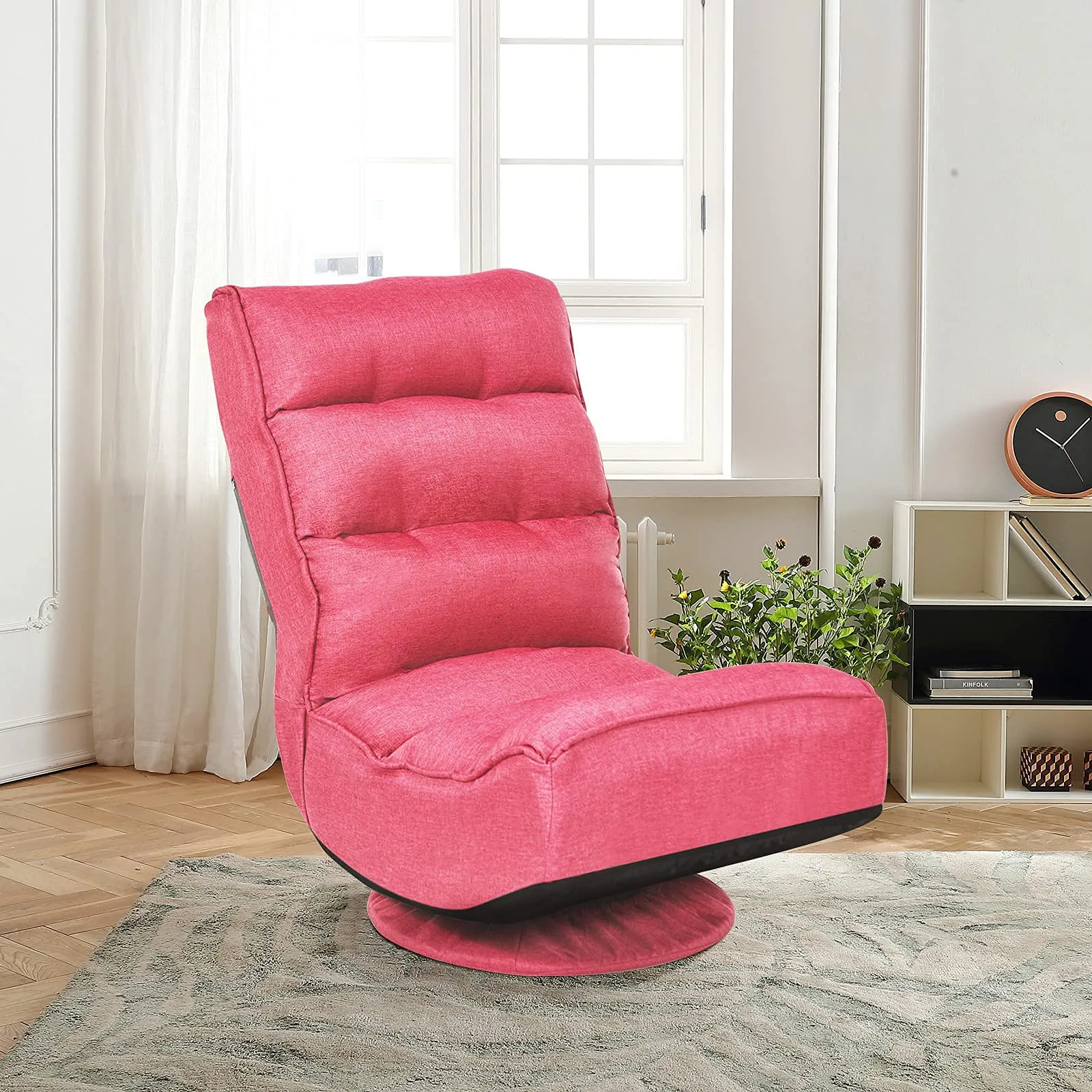 KOMFOTT 360 Degree Swivel and 6 Position Adjustable Folding Floor Chair