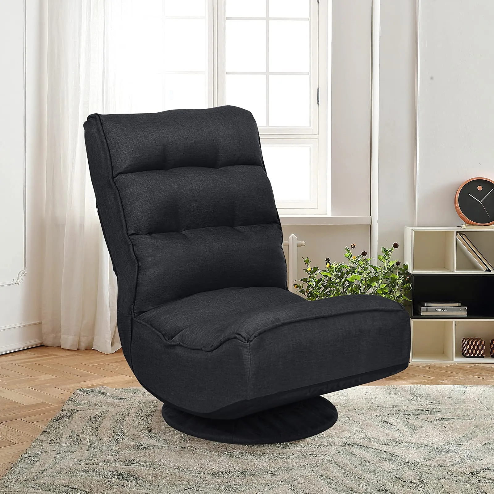 KOMFOTT 360 Degree Swivel and 6 Position Adjustable Folding Floor Chair
