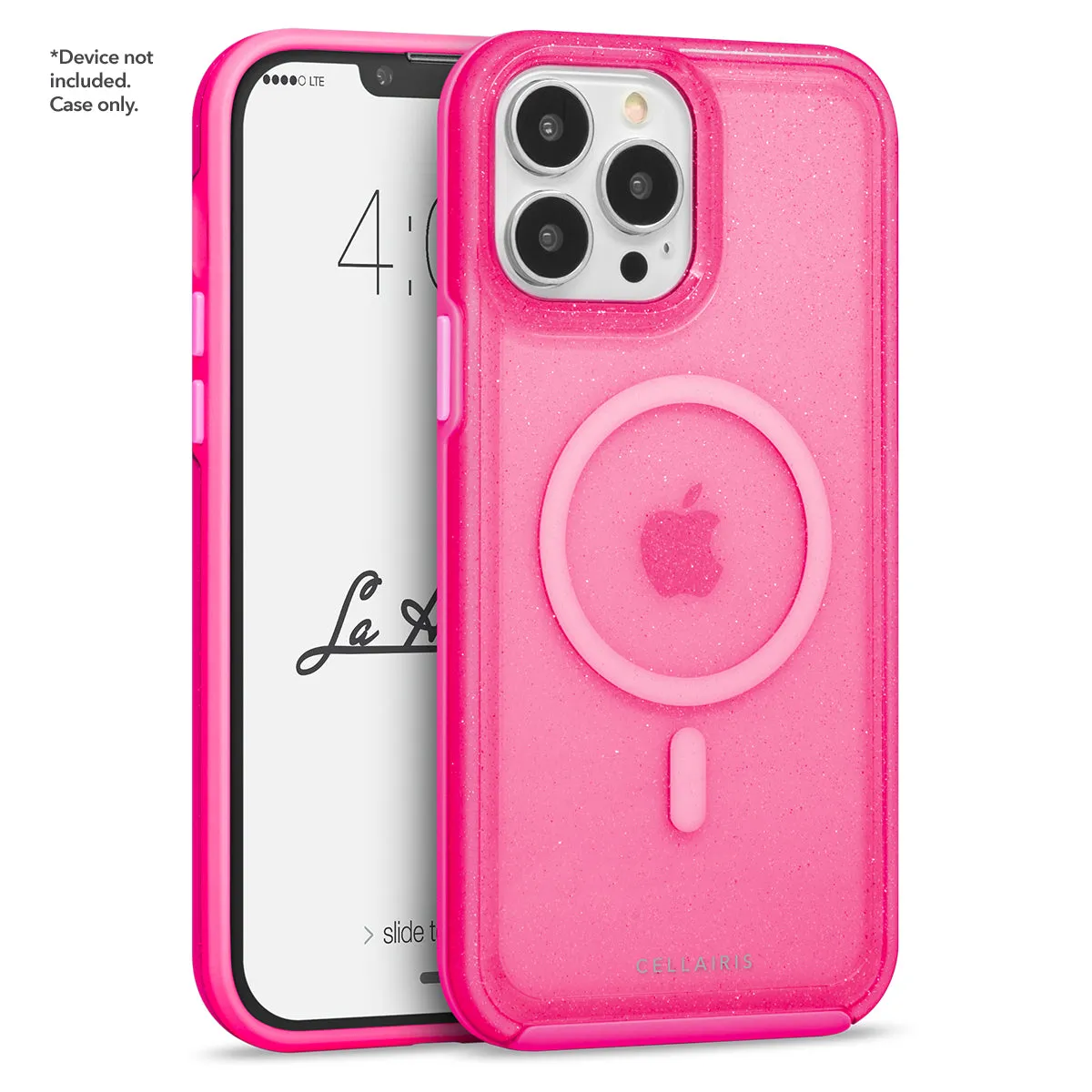 La Hornet - iPhone 14 Pro Max / iPhone 13 Pro Max Hot Pink Glitter w/ MagSafe Phone Case