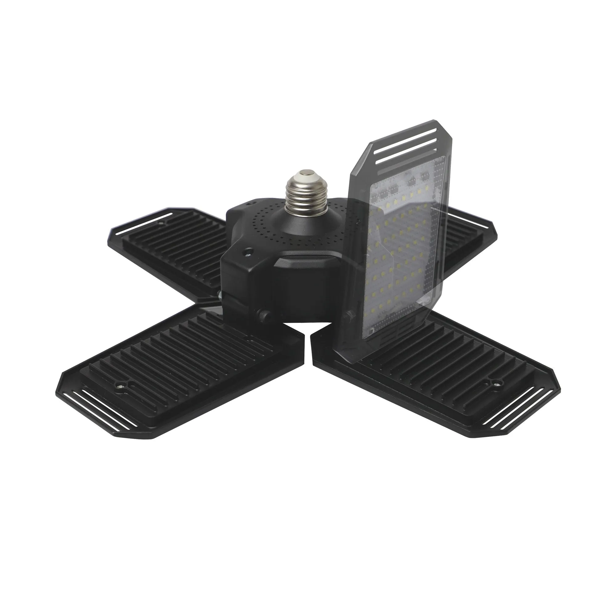 LED Garage Light 140-Watt 15,000 Lumen, Adjustable 4-Panel LED Light, 750-Watt Equivalent, 5000K Daylight, E26