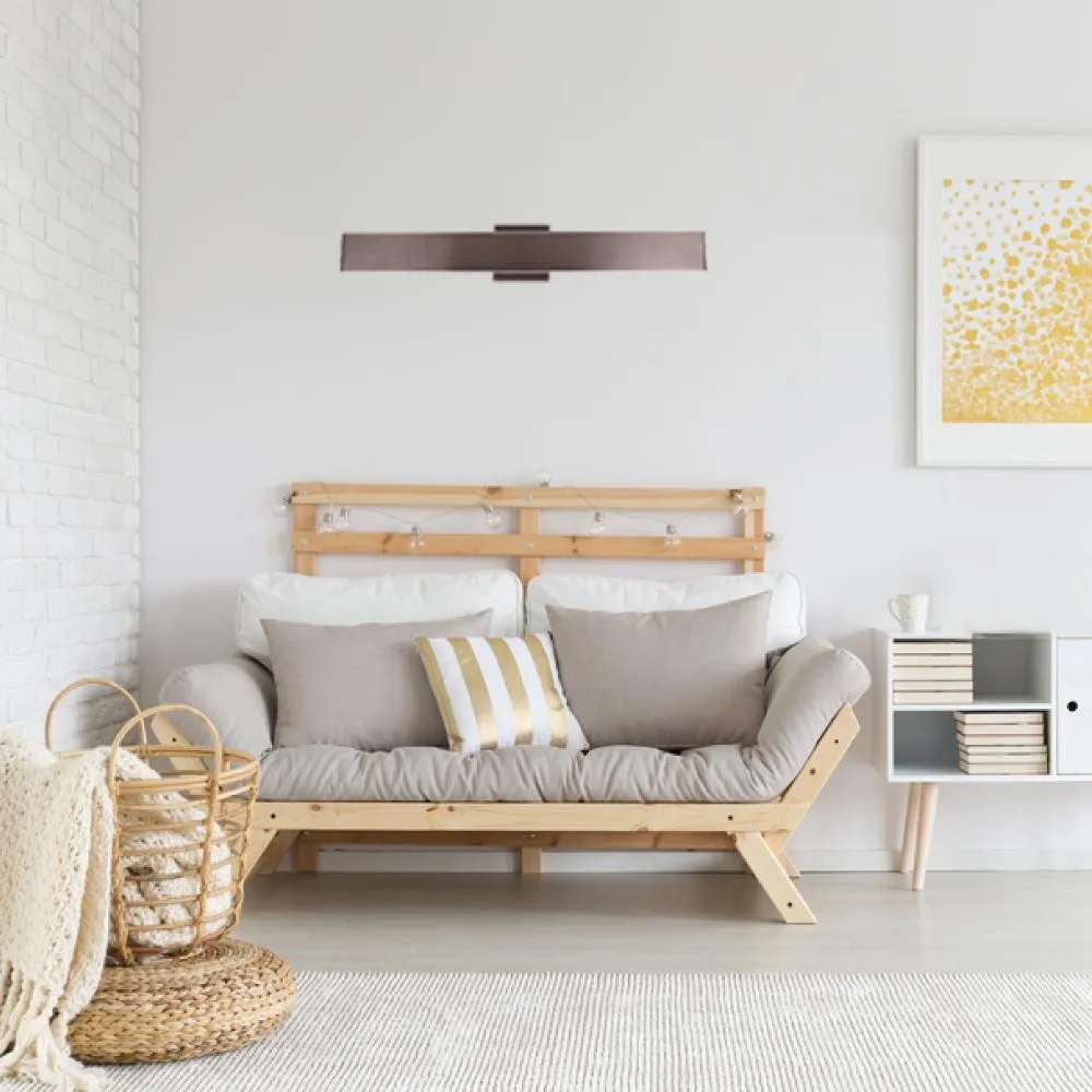 LED Wall Sconce Fixture, Dimmable, 3000K (Warm White), Brushed Brown (W1391-L)