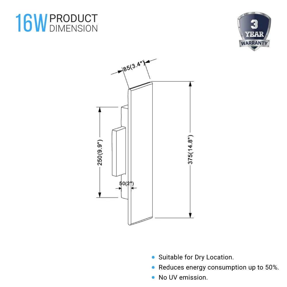 LED Wall Sconce Fixture, Dimmable, 3000K (Warm White), Brushed Brown (W1391-L)