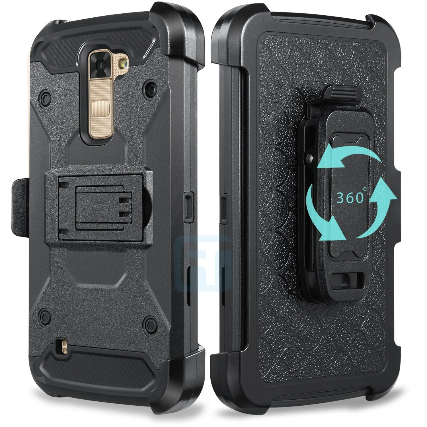 LG Stylo 2 / LG Stylo 2 V Case, Premium Tough Hybrid Holster Triple Layer Protector Case [Kickstand] Swivel Locking Belt Clip for LG Stylo 2 / LG Stylo 2 V - Black