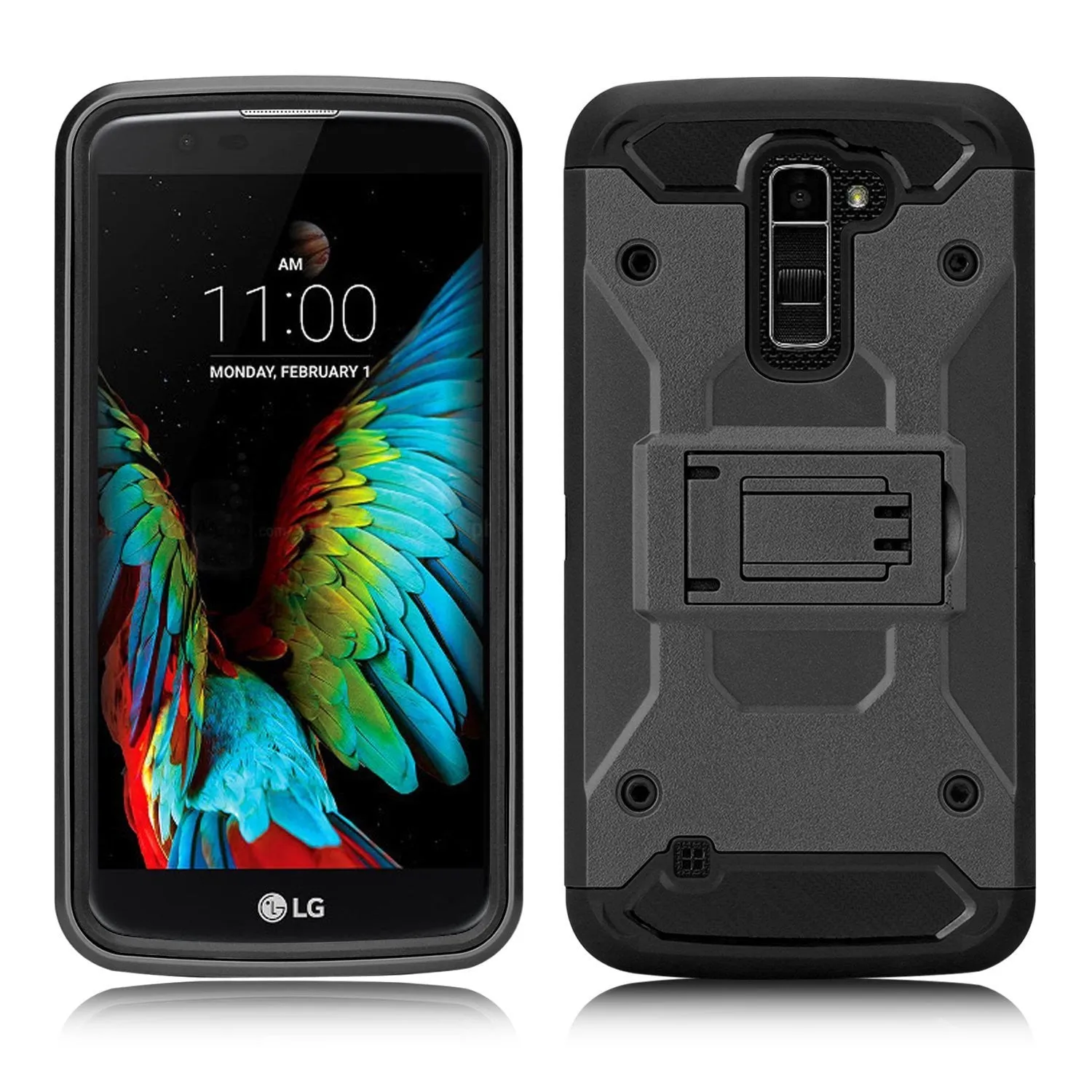 LG Stylo 2 / LG Stylo 2 V Case, Premium Tough Hybrid Holster Triple Layer Protector Case [Kickstand] Swivel Locking Belt Clip for LG Stylo 2 / LG Stylo 2 V - Black