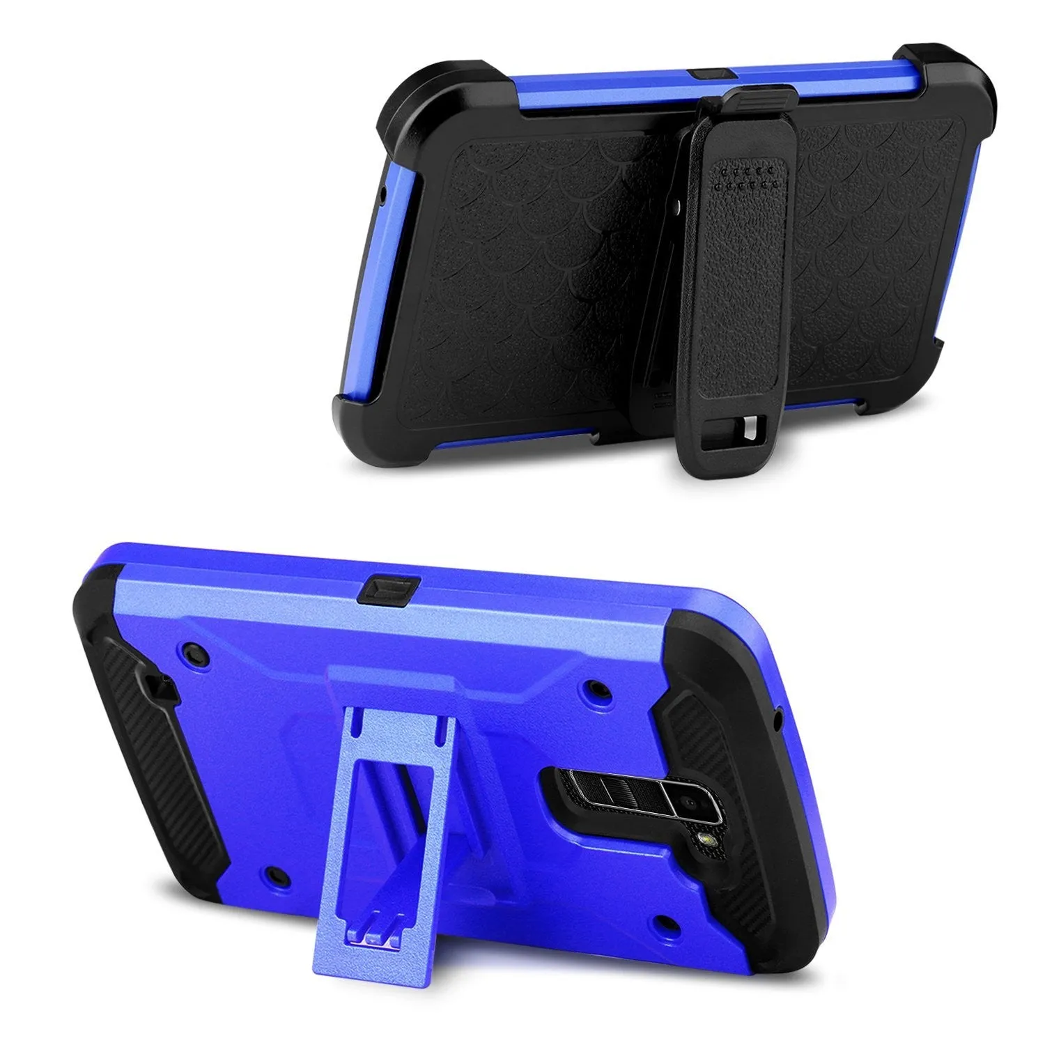 LG Stylo 2 / LG Stylo 2 V Case, Premium Tough Hybrid Holster Triple Layer Protector Case [Kickstand] Swivel Locking Belt Clip for LG Stylo 2 / LG Stylo 2 V - Blue
