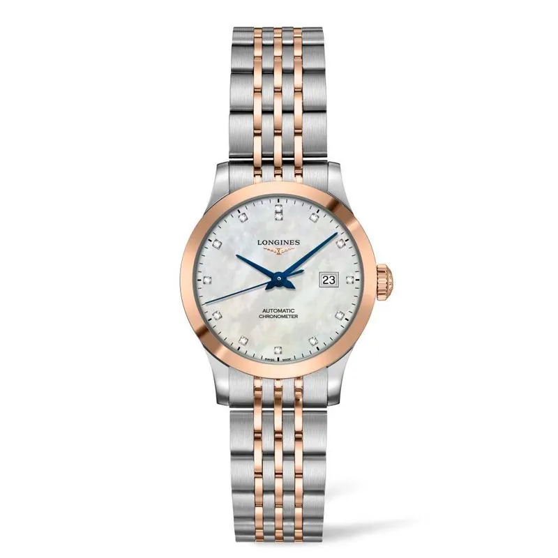 Longines Record 30mm Stainless Steel & Gold Cap 200 Automatic Watch