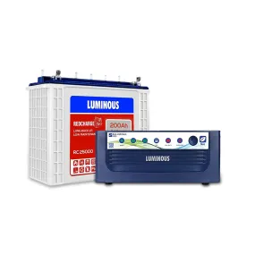 Luminous Inverter & Battery Combo (Eco Volt Neo 1550 Pure Sine Wave 1400VA/12V Inverter, Red Charge RC 25000 Tall Tubular 200Ah Battery) for Home, Office & Shops
