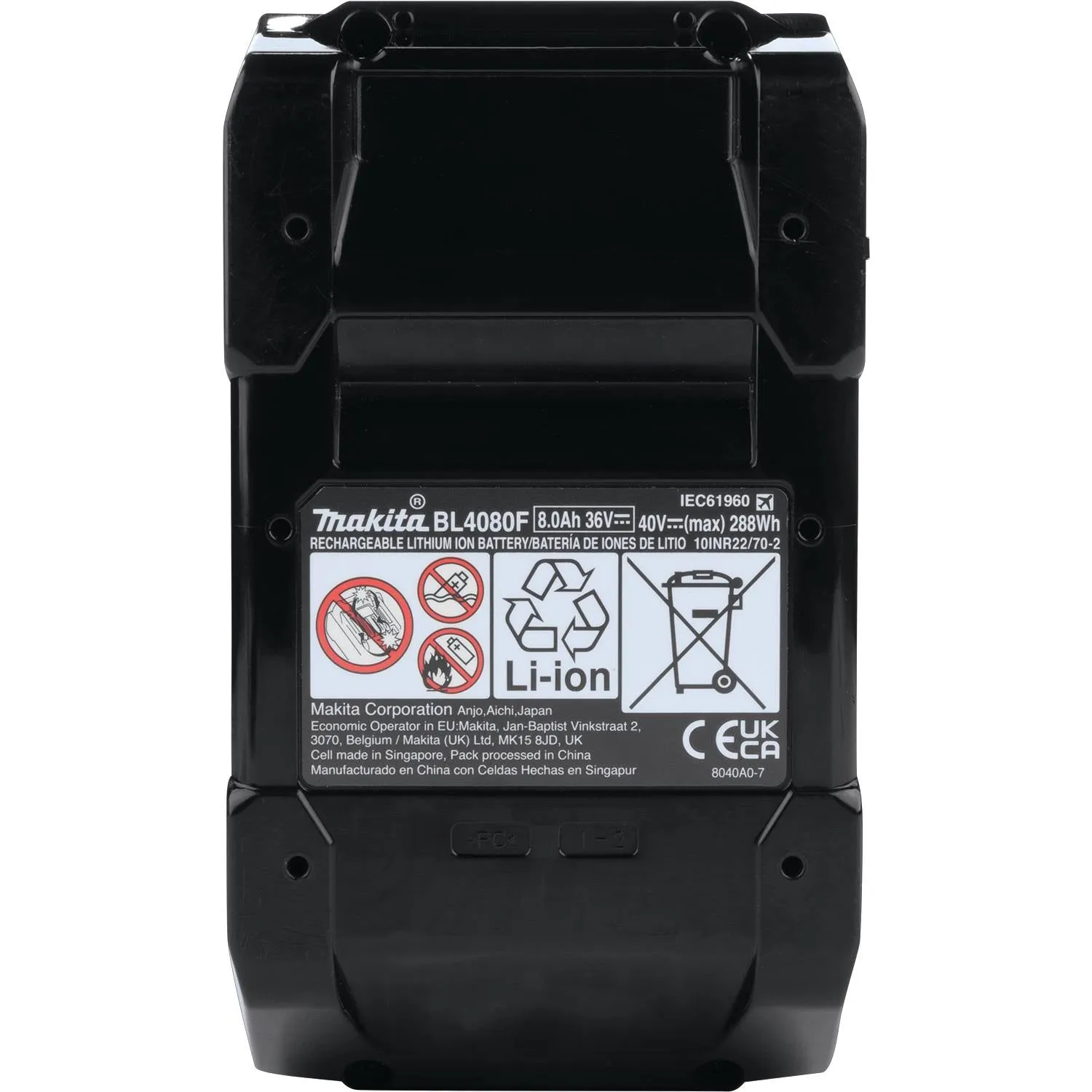Makita BL4080F 40V max XGT 8.0Ah Lithium-Ion Impact Resistant Battery