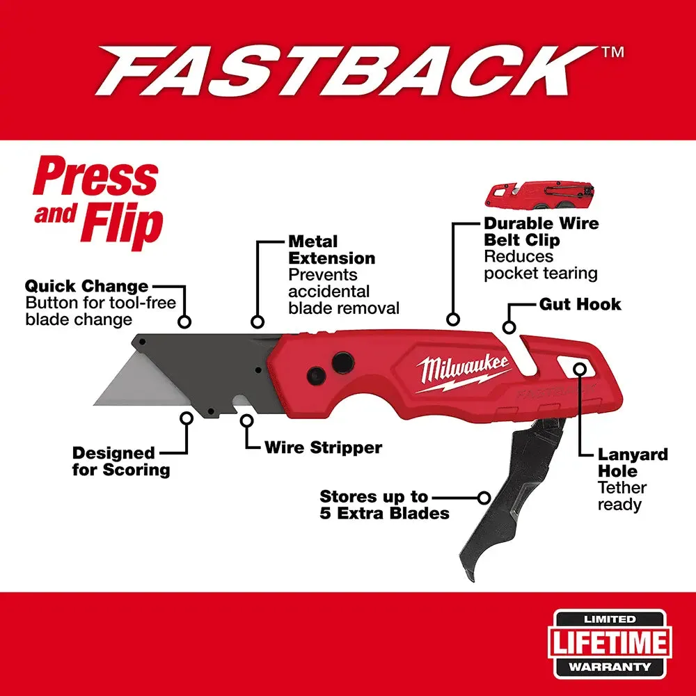 Milwaukee 6.87" FASTBACK Folding Utility Knife Set