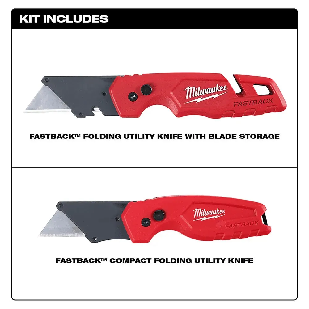 Milwaukee 6.87" FASTBACK Folding Utility Knife Set