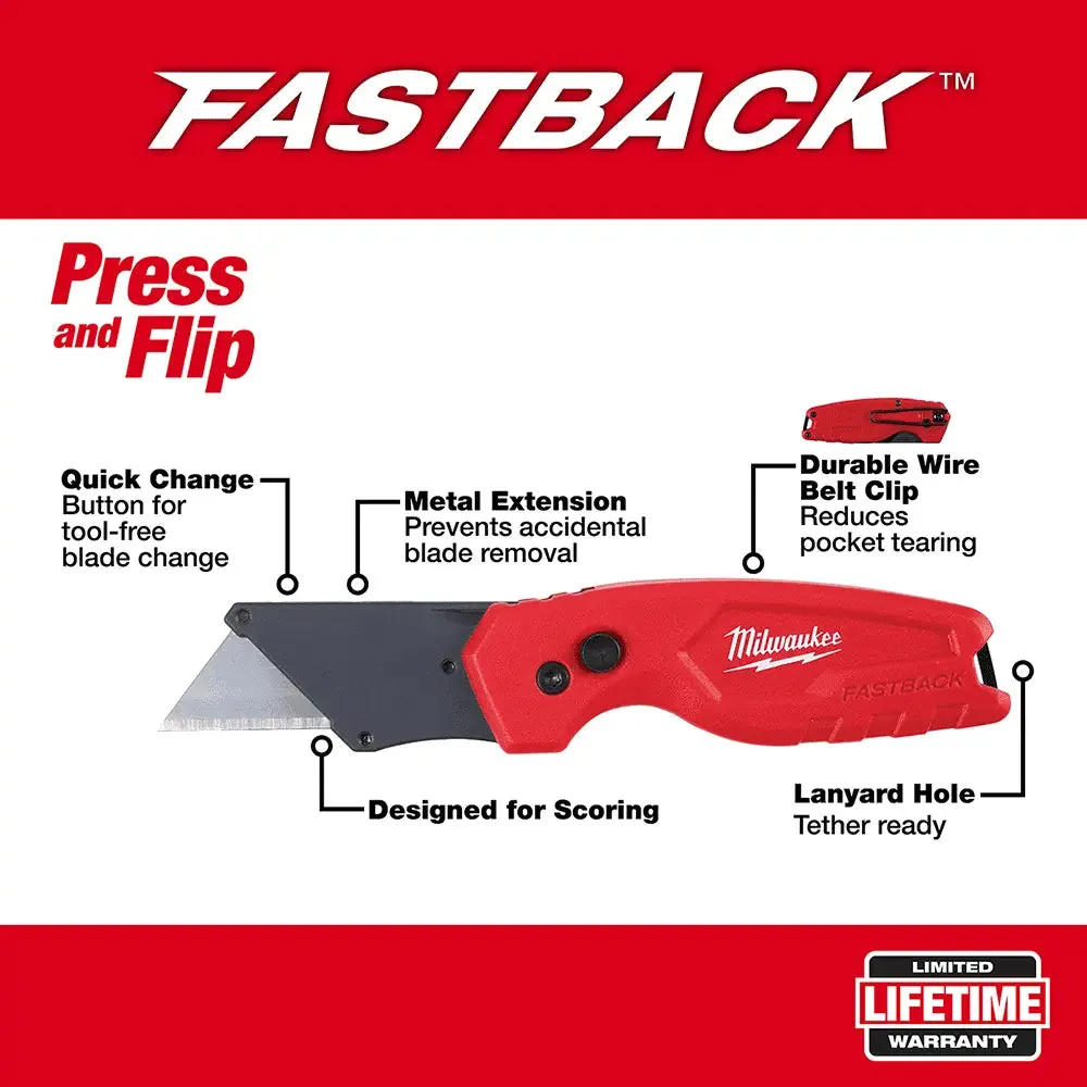 Milwaukee 6.87" FASTBACK Folding Utility Knife Set