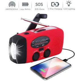 Multifunctional Emergency Solar Hand Crank Camping Lantern with AM/FM Radio and 2000mAh USB Rechargeable Power Bank