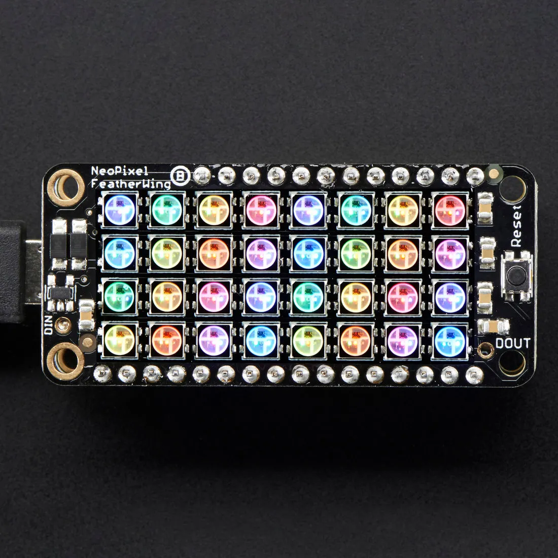 NeoPixel FeatherWing - 4x8 RGB LED Add-on For All Feather Boards