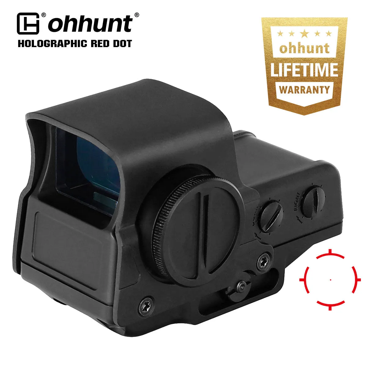ohhunt® 1 MOA Optoelectronic Rifle Scope Holographic Red Dot Sight