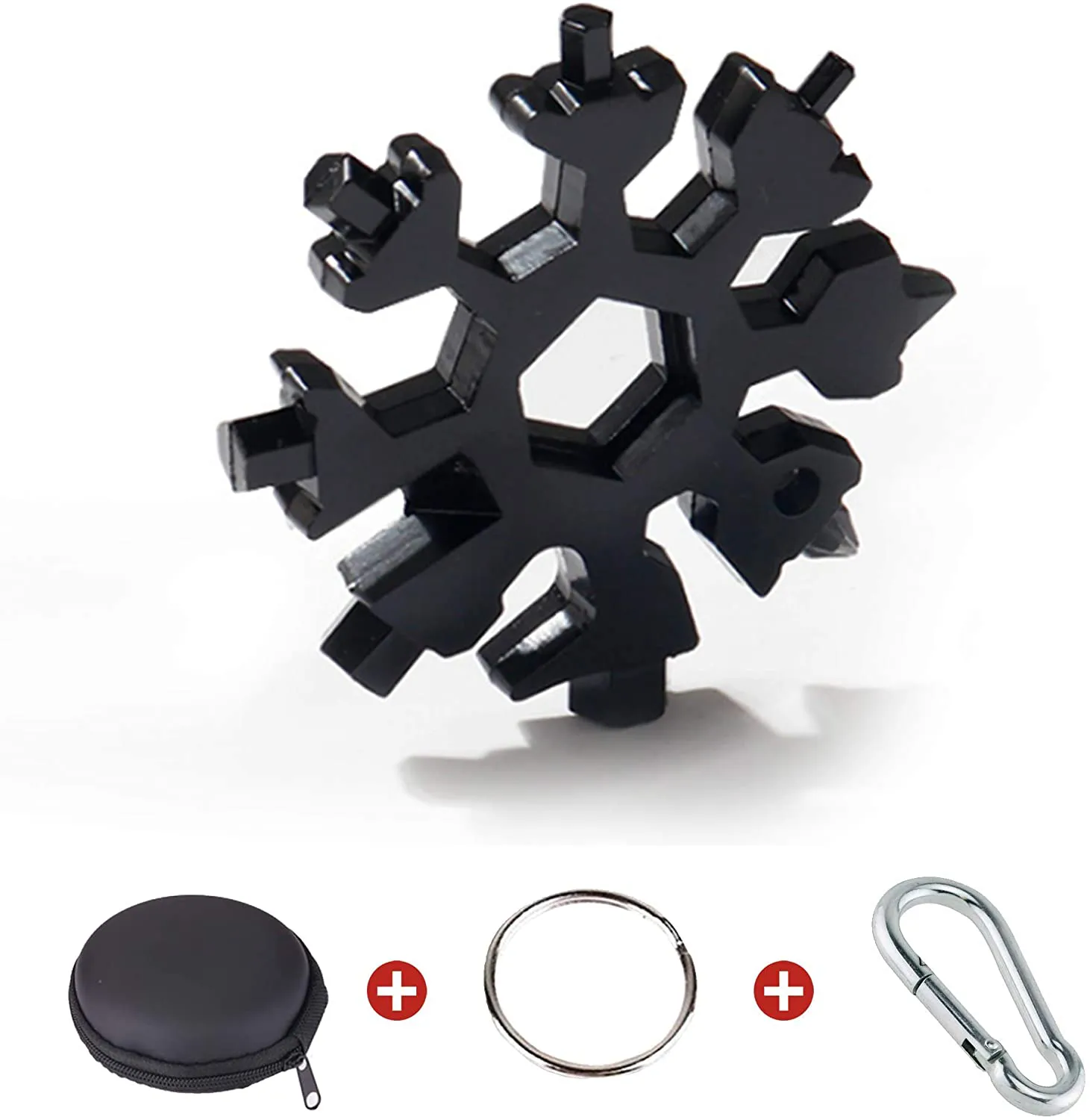 OPM Store 18 in 1 Snowflake Multitool – Metal Screwdriver / Bottle Opener / Wrench [Pack of 1] Keychain for Men - Portable Hand Tools - Outdoor Pocket Multi Tool