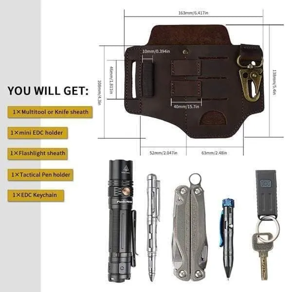 PJ16 Camoshark EDC Leather Sheath for Multitools