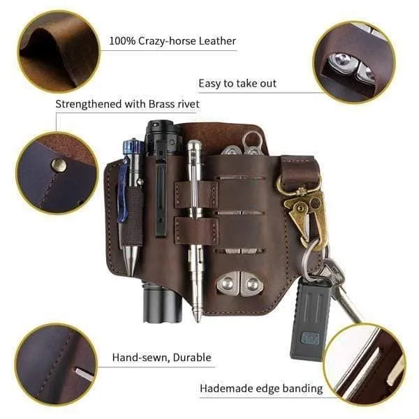 PJ16 Camoshark EDC Leather Sheath for Multitools