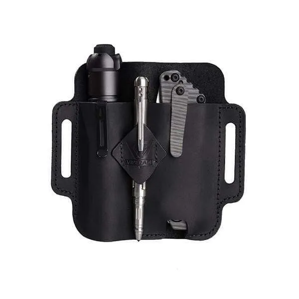 PJ19 EDC Multitool Leather Sheath, Belt Organizer Sheath and Flashlight Pouch