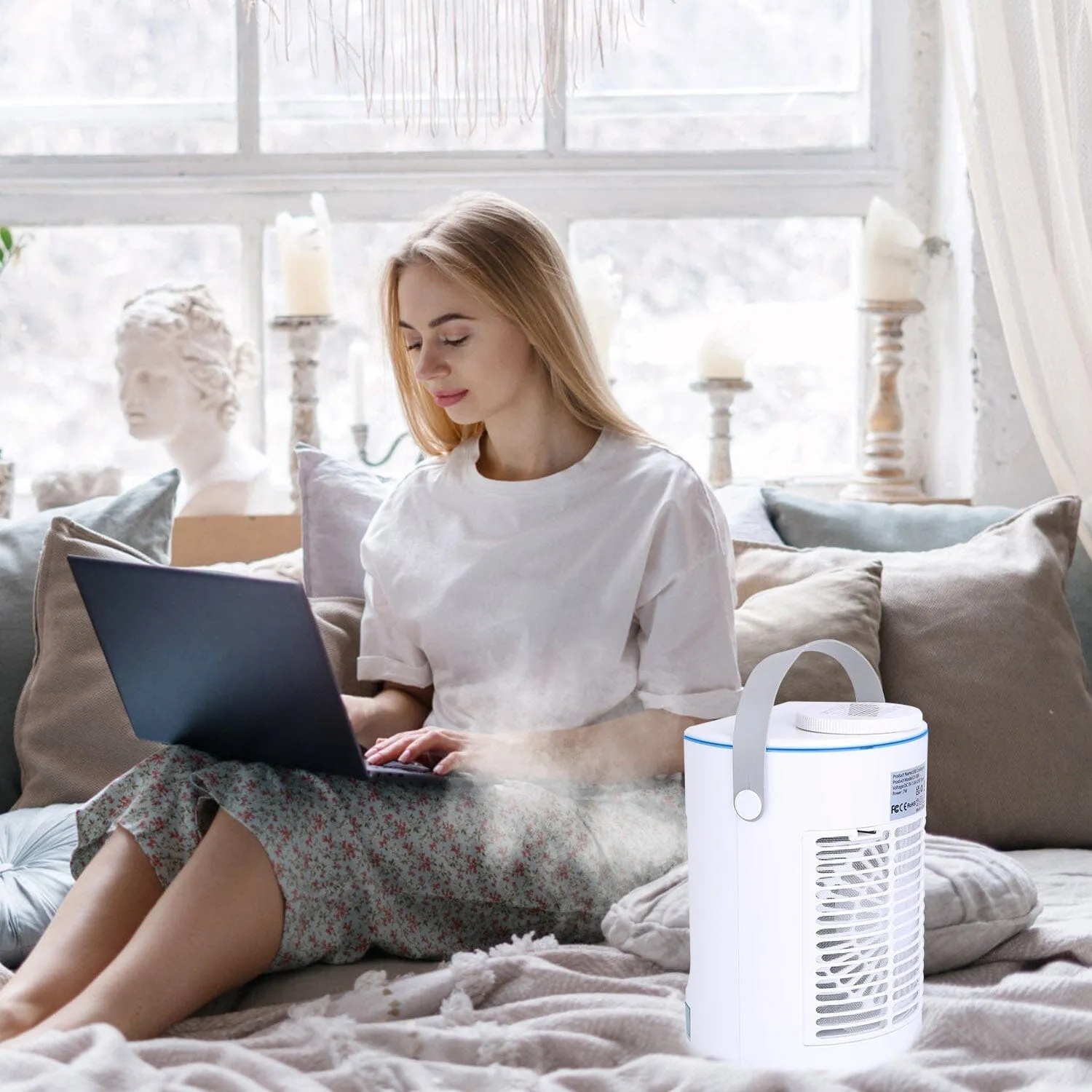 Portable Air Conditioner Fan Evaporative Humidifier 3 Speed Spray