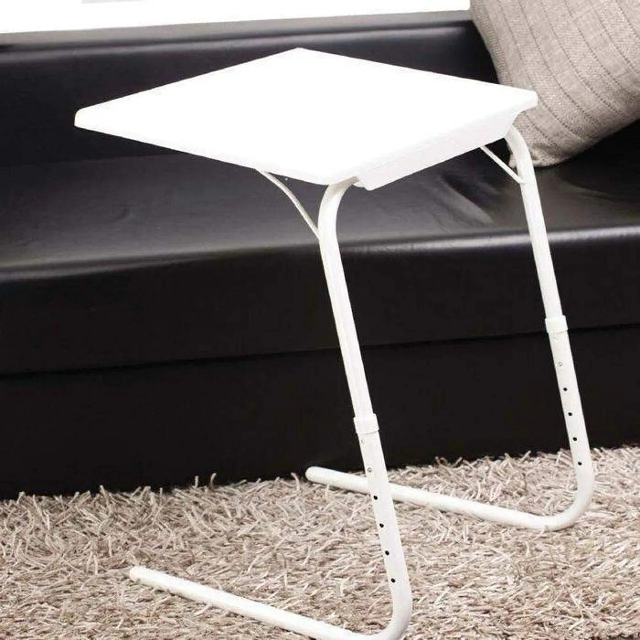 Portable Metal Adjustable Table Dinner Laptop Tray Folding Desk Sofa TV