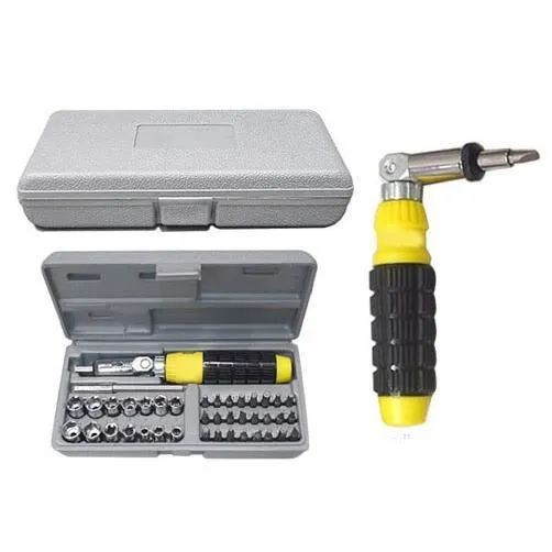 Powerful 13 mm Impact Drill Machine Reverse Forward 700 watt with 13 Hss Drill Set and 1 Masonry bit with 41 pcs Toolkit screwdriver set