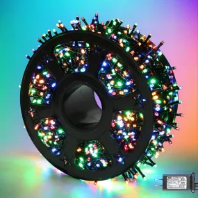 Quntis Christmas Cluster Outdoor Multicolor Tree Lights – 8 Modes Plug-In, Available in 2 Sizes for Holiday & Xmas Decor